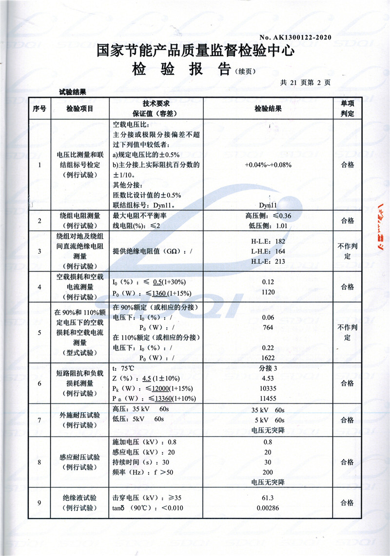 高低压试验报告-S11-1250台安台安台安油浸式变压器-2.jpg